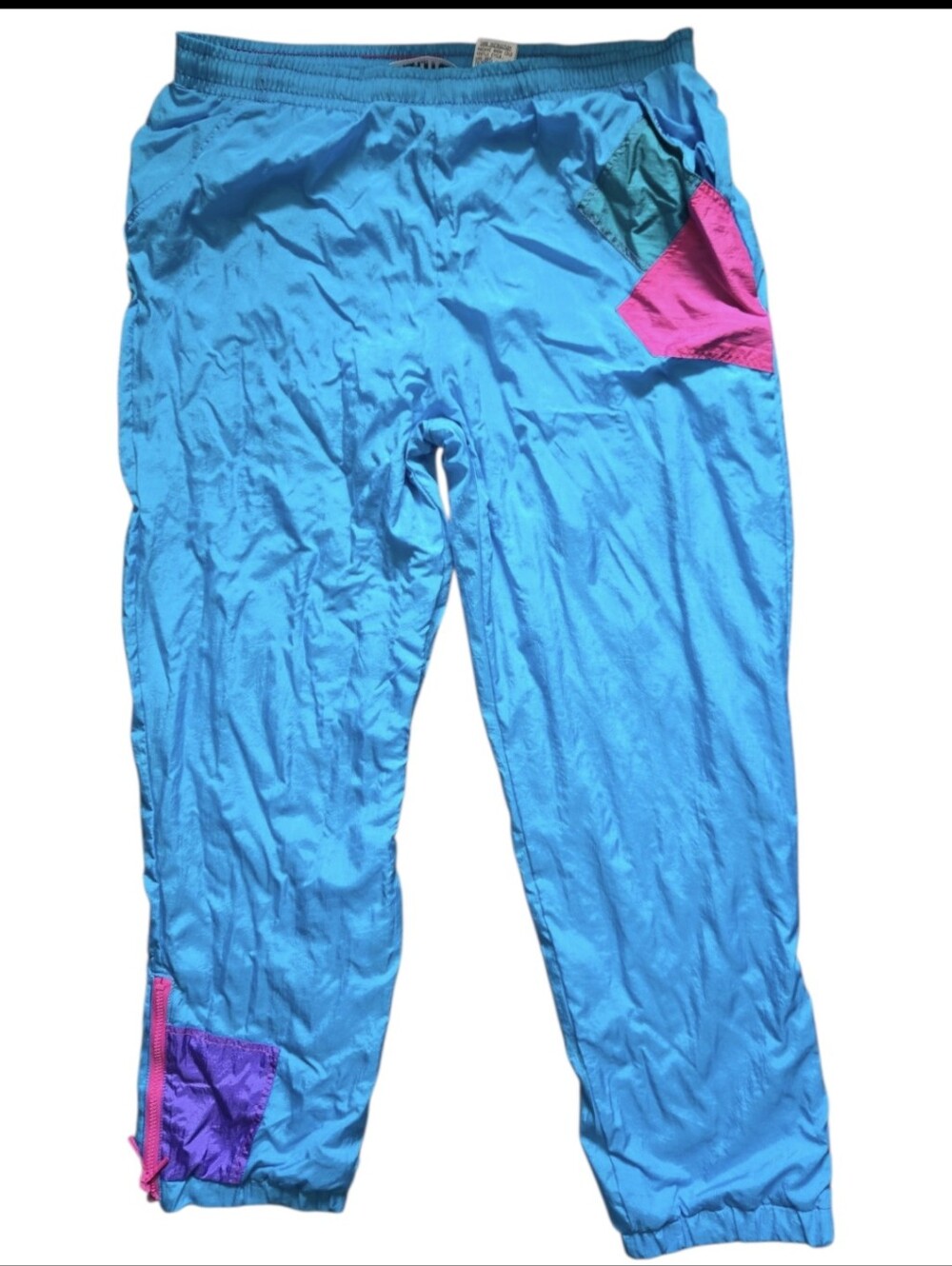 Vintage 80/90s Blue Nylon Lined Track Pants - L